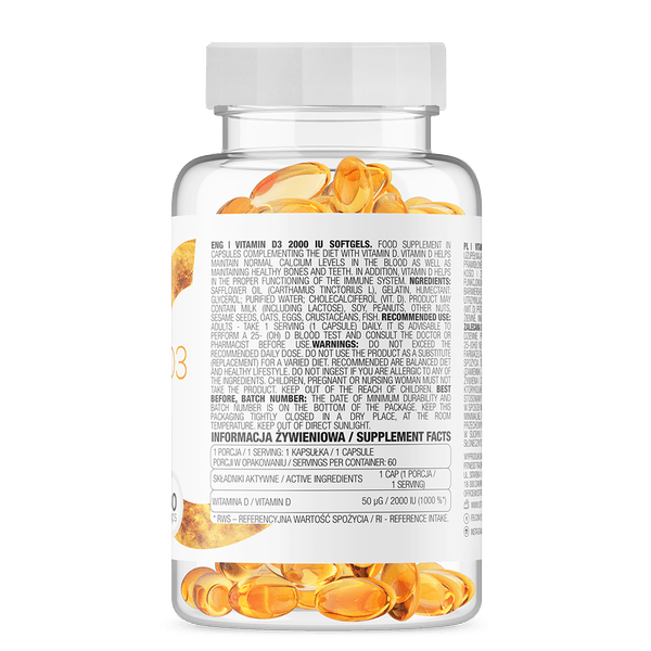 OstroVit Vitamine D3 2000 IU softgels 60 capsules