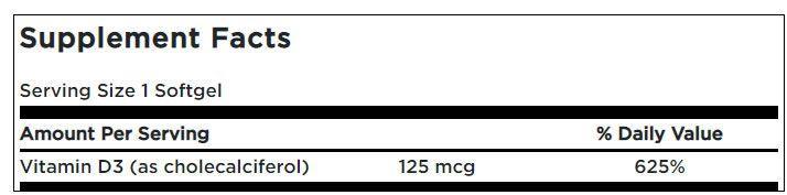 Vitamin D3 - 2000IU - 60 Softgels - Swanson